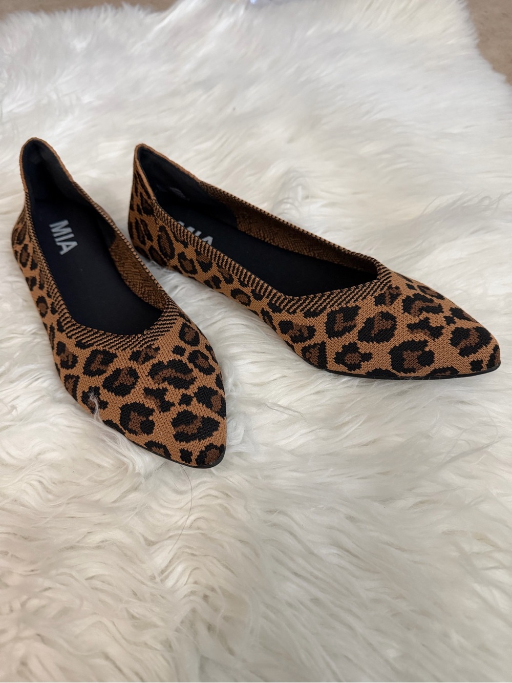 NIB MIA Leopard Print Pointed Toe Flats - Brown/Black